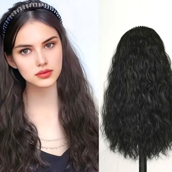 Other - MEDIUM BROWN WAVY HEADBAND WIG